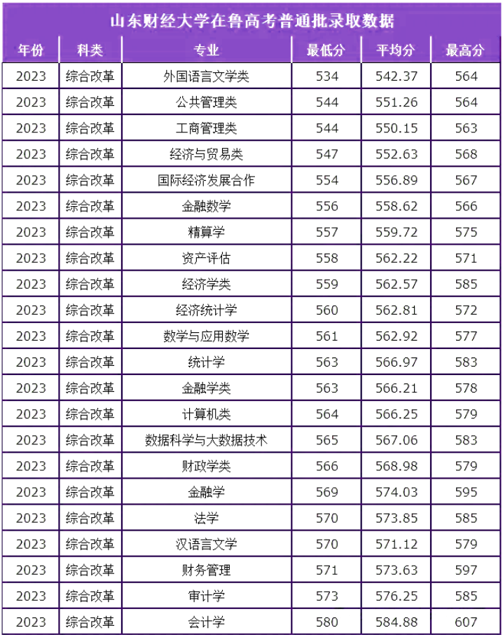 山东财经大学2023年录取分数线深度解析与展望